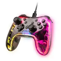 Mars Gaming MGP-C, Gamepad Profesional Neón RGB, Vibración Háptica Dual, Joysticks