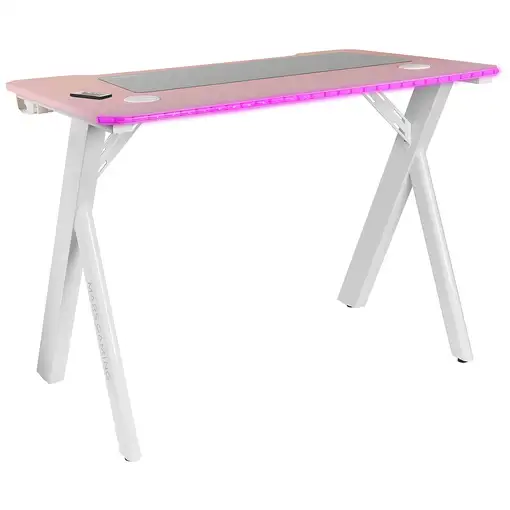 Mars Gaming MGD100RGB, Mesa Gaming Ergonómica RGB, Alfombrilla XXL, Soporte Auricu