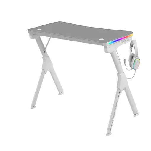 Mars Gaming MGD140RGB, Mesa Ergonómica Gaming RGB, Soporte Auriculares y Bebida, A