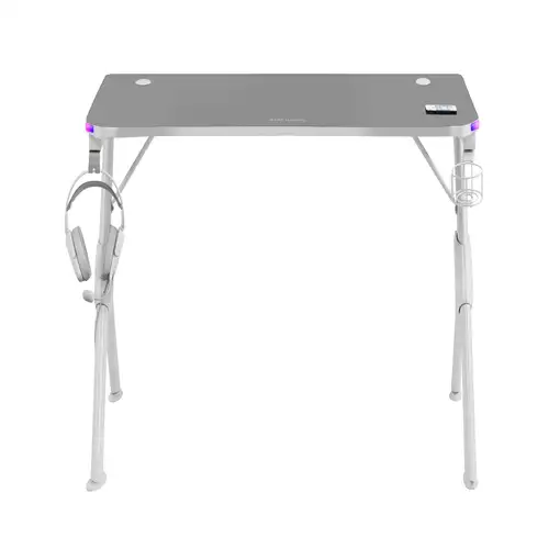 Mars Gaming MGD140RGB, Mesa Ergonómica Gaming RGB, Soporte Auriculares y Bebida, A