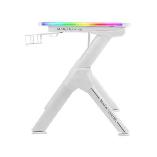 Mars Gaming MGD140RGB, Mesa Ergonómica Gaming RGB, Soporte Auriculares y Bebida, A