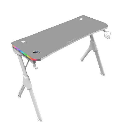 Mars Gaming MGD140RGB, Mesa Ergonómica Gaming RGB, Soporte Auriculares y Bebida, A