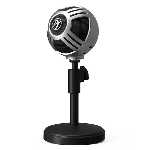 Arozzi Sfera Pro Negro, Plata Micrófono de superficie para mesa