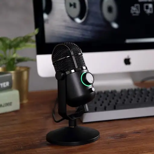 Thronmax Mdrill Dome Negro Micrófono de superficie para mesa