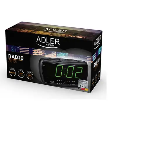 Adler AD 1121 radio Reloj Analógico y digital Negro