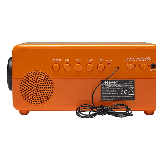 Denver CR-425 radio Reloj Analógico y digital Naranja