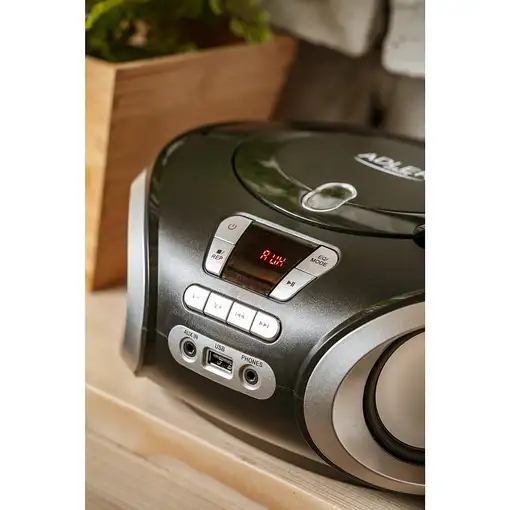 Adler AD 1181 reproductor de CD Negro, Plata Reproductor de CD portátil