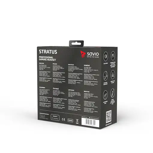 Savio Stratus Auriculares Alámbrico gancho de oreja Juego Negro