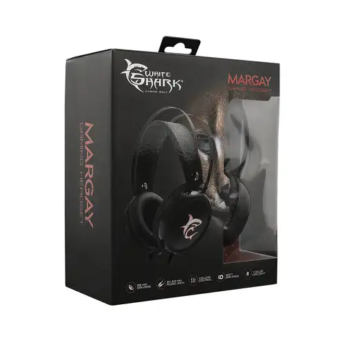 White Shark MARGAY auricular y casco Auriculares Alámbrico Juego Negro