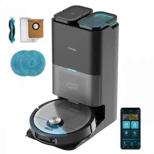 Cecotec Conga 15090 SpinArm Home&Wash Negro, Plata Cecotec Conga 15090 SpinArm Home&Wash Negro, Plata