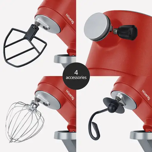 WËASY KM124 batidora Batidora de varillas 800 W Plata, Rojo