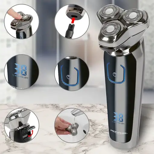 ProfiCare PC-HR 3023 Máquina de afeitar de rotación Recortadora Cromo