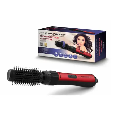 Esperanza EBL008 Utensilio de peinado Cepillo de aire caliente Negro, Rojo 1000 W