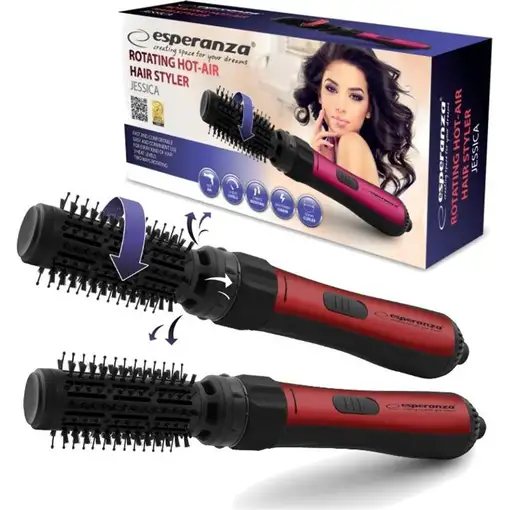 Esperanza EBL008 Utensilio de peinado Cepillo de aire caliente Negro, Rojo 1000 W