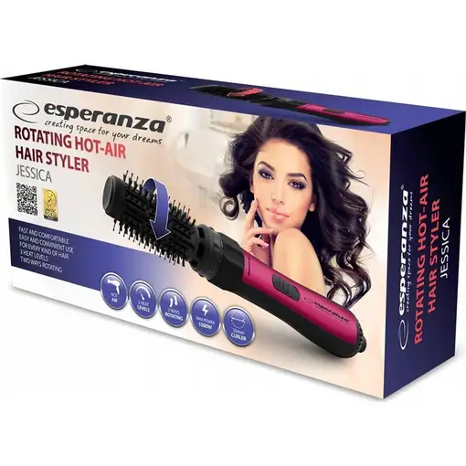 Esperanza EBL008 Utensilio de peinado Cepillo de aire caliente Negro, Rojo 1000 W