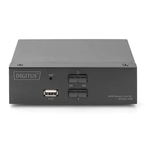 Digitus Conmutador KVM, 2x1 DP, DP Out, USB