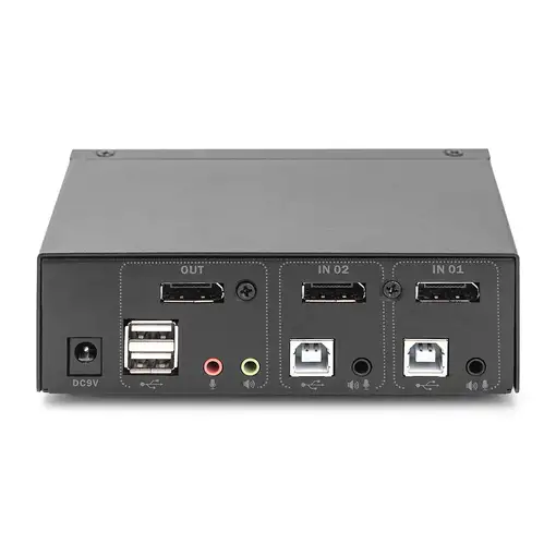 Digitus Conmutador KVM, 2x1 DP, DP Out, USB