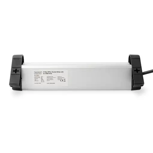 Digitus Regleta de alimentación de oficina de 4 tomas con 2 puertos USB