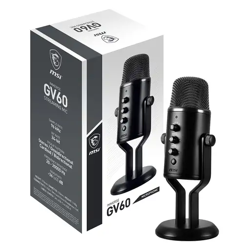 MSI IMMERSE GV60 STREAMING MIC micrófono Negro Micrófono para videoconsola