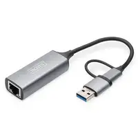 Digitus Adaptador Gigabit Ethernet USB Type-C™ 2.5G, USB-C™ + USB A (USB3.1/3.0)
