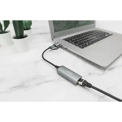Digitus Adaptador Gigabit Ethernet USB Type-C™ 2.5G, USB-C™ + USB A (USB3.1/3.0)