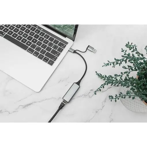 Digitus Adaptador Gigabit Ethernet USB Type-C™ 2.5G, USB-C™ + USB A (USB3.1/3.0)