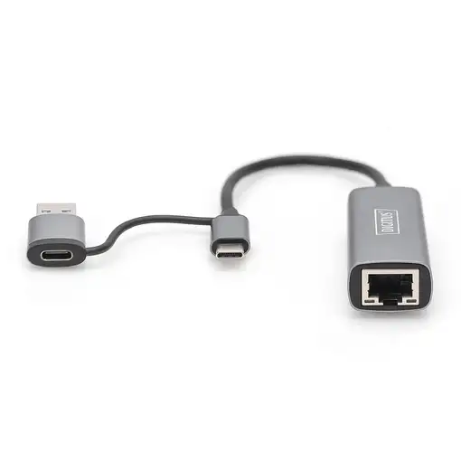 Digitus Adaptador Gigabit Ethernet USB Type-C™ 2.5G, USB-C™ + USB A (USB3.1/3.0)