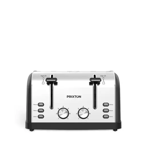 Tostadora PRIXTON (4 ranuras - 1900 W - Negro)