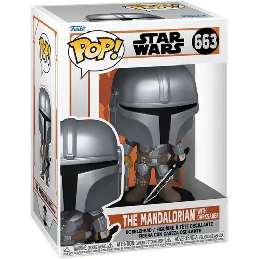 Figura Funko Pop! Star Wars The Mandalorian con Sable Oscuro Modelo 663 | 76550