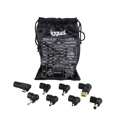 iggual CUA-C-8T-65W adaptador e inversor de corriente Interior Negro