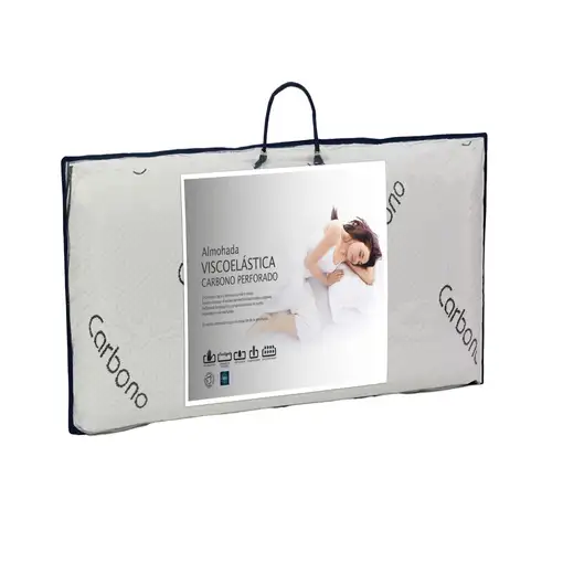 Almohada Viscoelástica Negra Perforada De Carbono 90 cm - Moonia