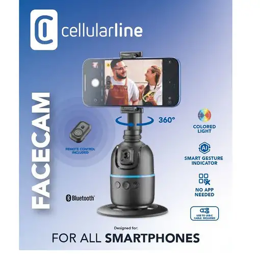 Cellularline Facecam Soporte para teléfono con reconocimiento automático de rostro