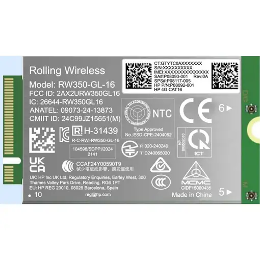 HP 4G LTE-Advanced Pro Cat16 WWAN tarjeta y adaptador de interfaz