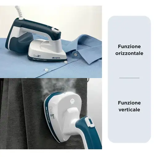 Ariete 6246/00 Vaporizador manual de prendas 0,18 L 1000 W Azul, Blanco