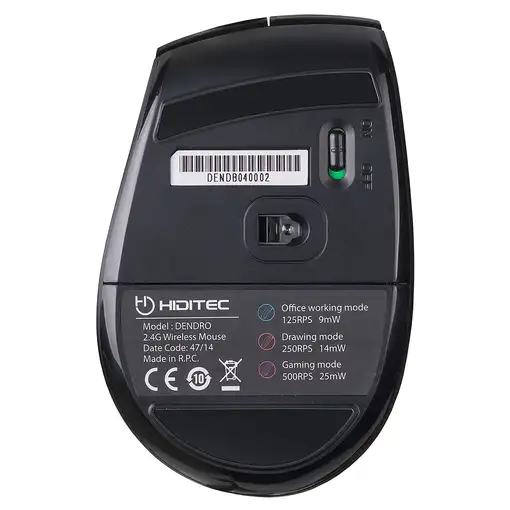 Hiditec Dendro ratón Oficina mano derecha RF inalámbrico Óptico 2000 DPI