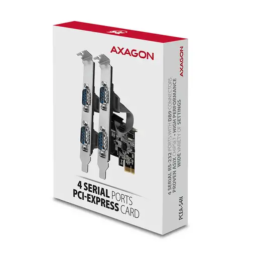 Axagon PCEA-PSN PCIe-Adapter mit 4x Seriell-Ports - ASIX AX99100 Chipsatz tarjeta