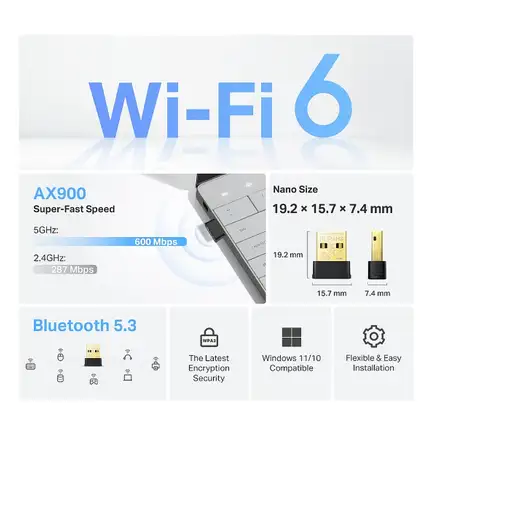 TP-Link Archer TX10UB Nano Bluetooth 600 Mbit/s