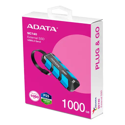ADATA SC740 1 TB USB Tipo C 3.2 Gen 2 (3.1 Gen 2) Negro, Azul