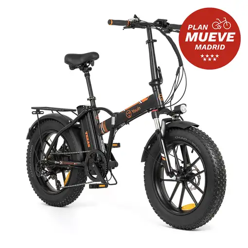 Youin BK1201 bicicleta eléctrica Negro, Naranja Aluminio 20 50,8 cm (20") 27 kg