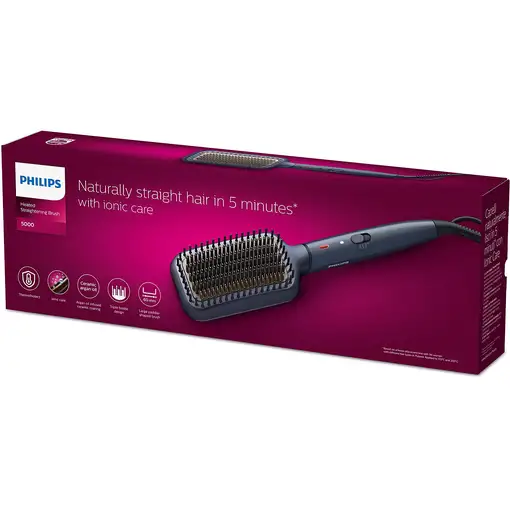 Philips 5000 series BHH885/00 Utensilio de peinado Cepillo alisador Caliente Azul