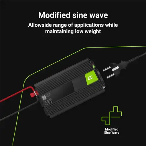 Green Cell INV02DE adaptador e inversor de corriente Auto 300 W Negro