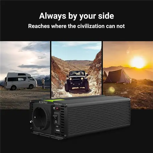 Green Cell INV02DE adaptador e inversor de corriente Auto 300 W Negro