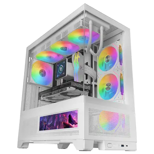 Mars Gaming MCLCDXW carcasa de ordenador Midi Tower Blanco