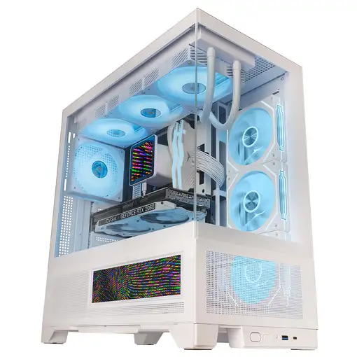 Mars Gaming MCLCDXW carcasa de ordenador Midi Tower Blanco