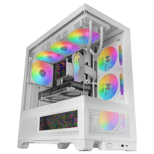 Mars Gaming MCLCDXW carcasa de ordenador Midi Tower Blanco