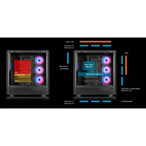 ABYSM Caja ATX Danube Sava H500 II Air Black