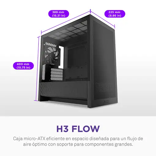 NZXT H9 H3 Flow Midi Tower Negro