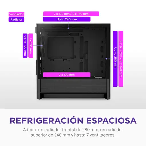 NZXT H9 H3 Flow Midi Tower Negro