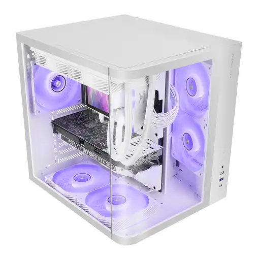 Mars Gaming MC-CURVW Midi Tower Negro, Blanco