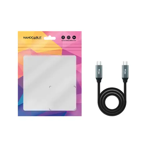 Nanocable Cable USB 3.2 Gen2x2 20Gbps 5A/100W 4K/60Hz USB-C/M-USB-C/M, 2 m